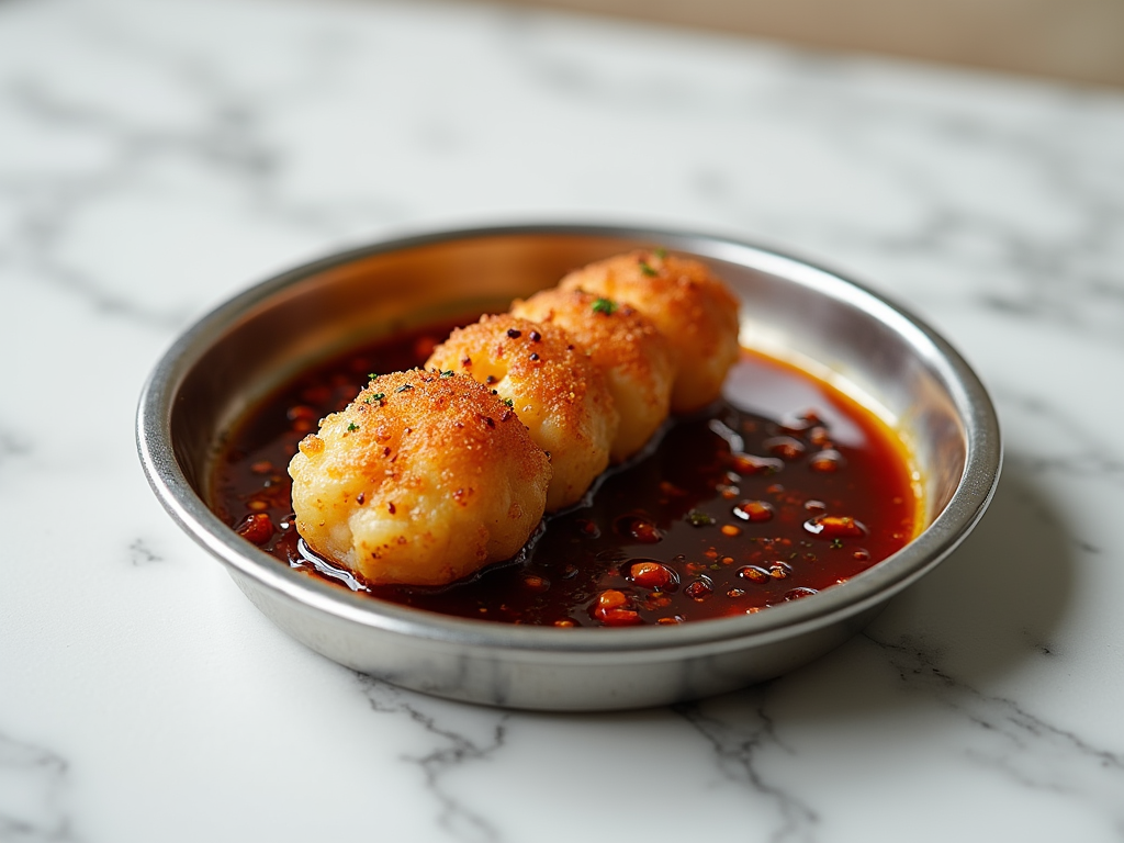 Traditional dark soy sauce in a small bowl